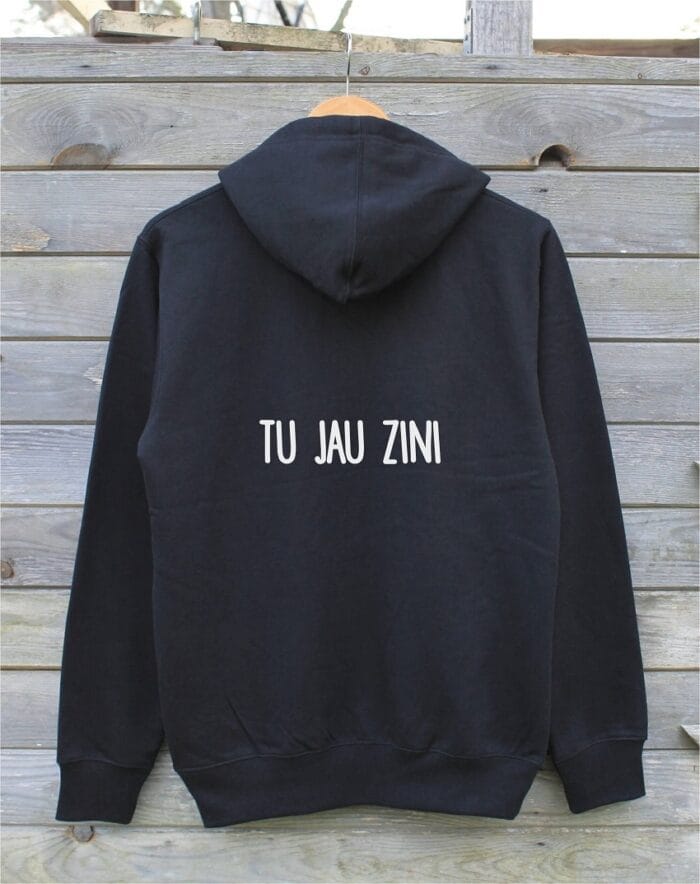 "Tu Jau Zini" Džemperis ar kapuci (aizmugurē)-0