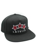 Cepure ar taisnu Nagu Latvija Trīs Zvaigznes - Melna