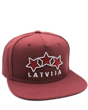 Cepure ar taisnu Nagu Latvija Trīs Zvaigznes - Sarkana