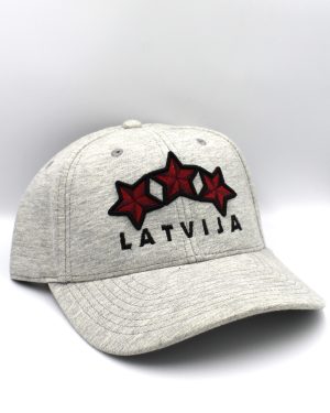 Cepure ar Nagu Latvija Trīs Zvaigznes - Pelēka