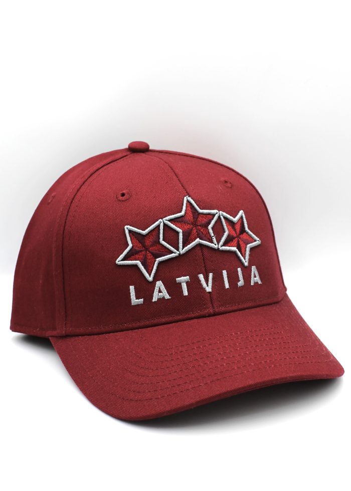 Cepure ar Nagu Latvija Trīs Zvaigznes - Sarkana - Image 1