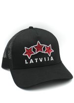 Cepure ar Sietiņu Latvija Trīs Zvaigznes - Melna