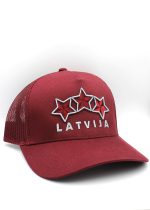 Cepure ar Sietiņu Latvija Trīs Zvaigznes - Sarkana